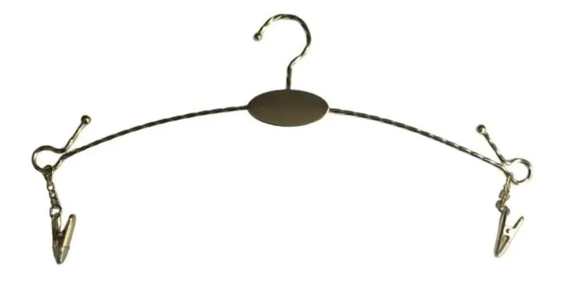 PACK DE 10 COLGADORES ELEGANTES PARA LENCERIA COLOR ORO - 2