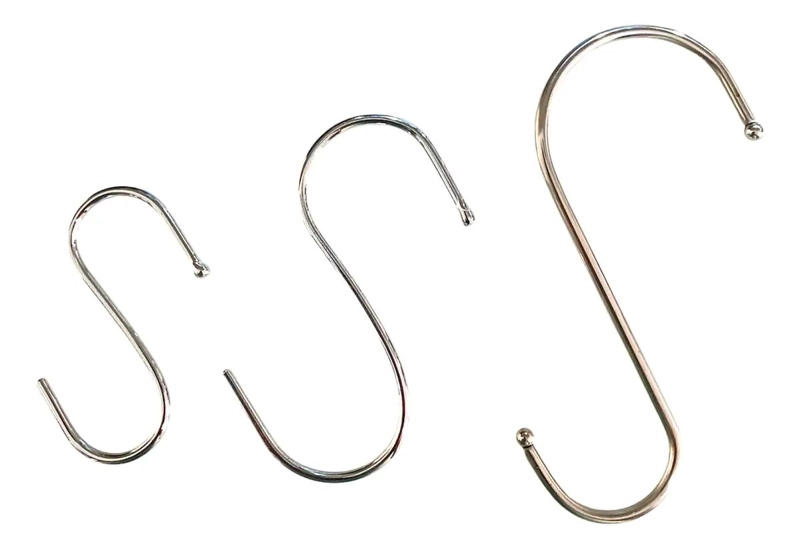 PACK DE 30 GANCHOS TIPO S DE ACERO PARA ORGANIZACION - 1