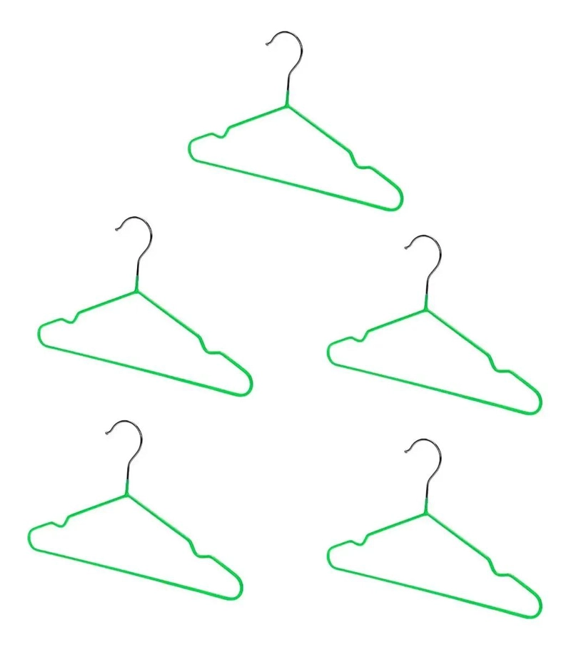 SET DE 5 COLGADORES METALICOS ENGOMADOS PARA ROPA - 1