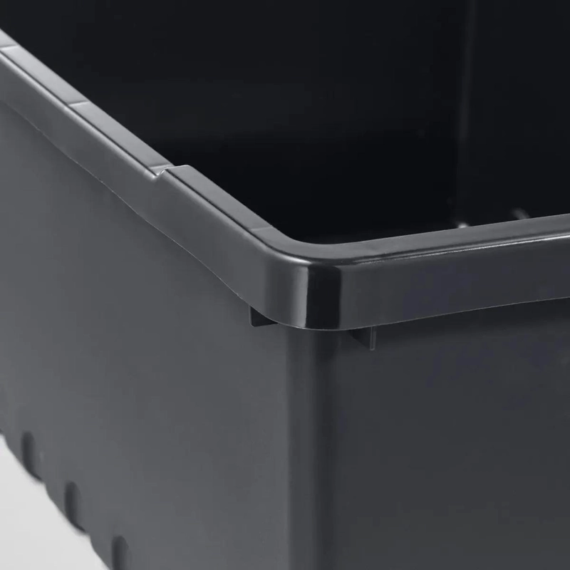 CAJA ORGANIZADORA APILABLE NEGRA 35X25X14 CM PARA ALMACENAMIENTO - 3