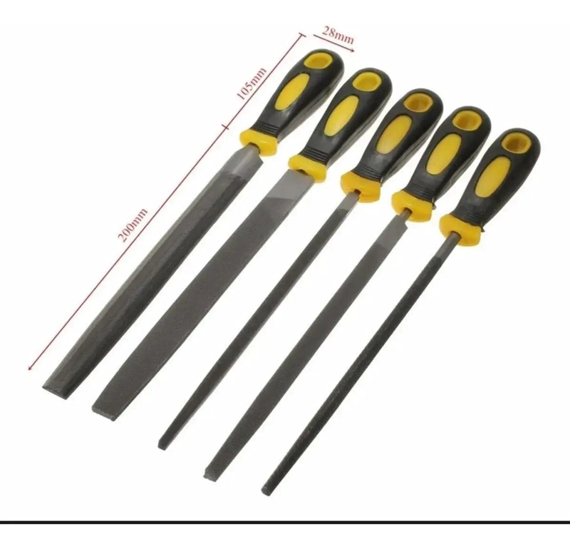 SET DE 5 LIMADORAS ACERO CON MANGO ERGONOMICO - 2
