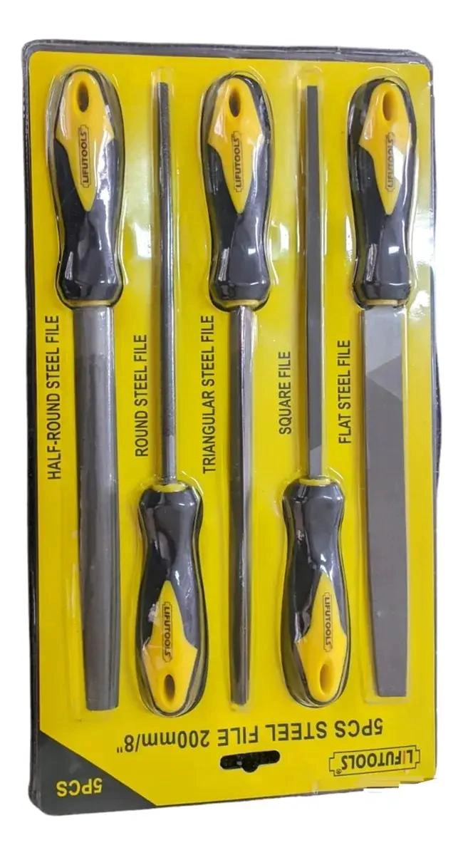 SET DE 5 LIMADORAS ACERO CON MANGO ERGONOMICO - 3