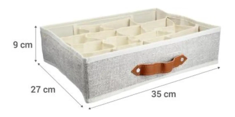 CAJA ORGANIZADORA DE TELA CON 16 COMPARTIMENTOS PARA ACCESORIOS - 3