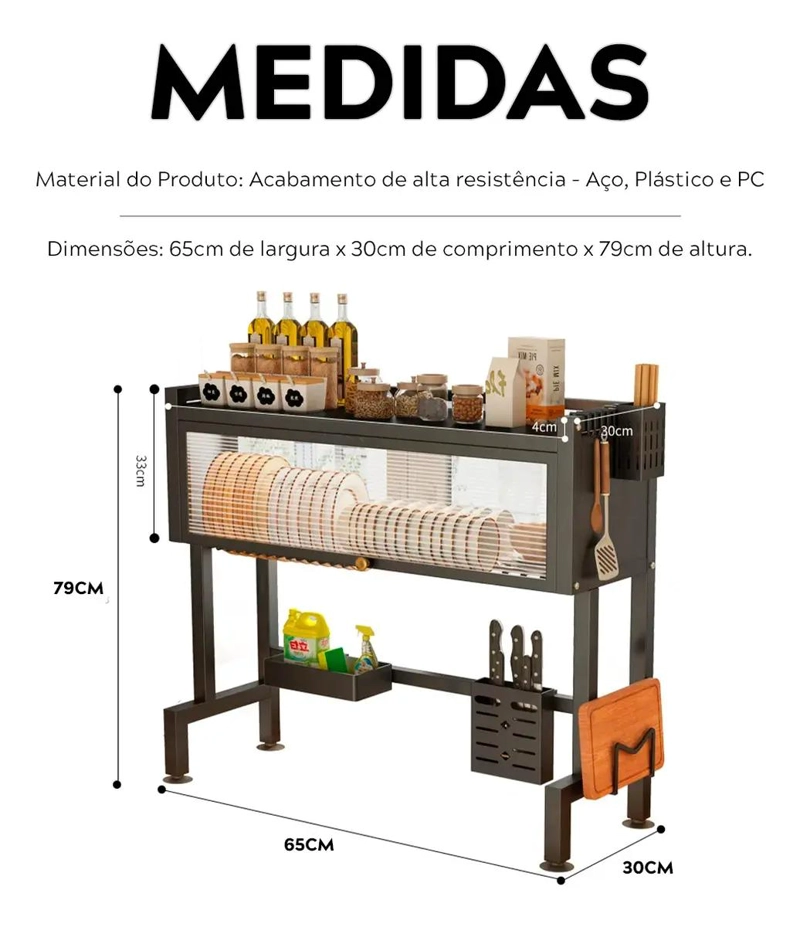 ORGANIZADOR COLGANTE PARA PLATOS, CUBIERTOS Y VASOS EN COLOR NEGRO - 4