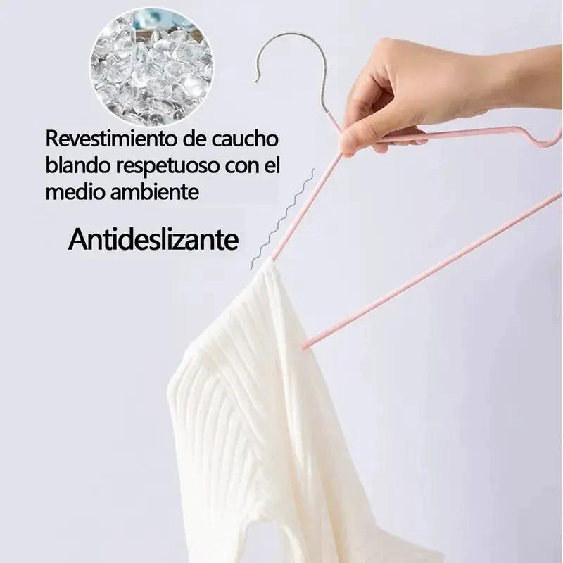 SET DE 10 GANCHOS DE METAL ANTIDESLIZANTES PARA ROPA - 4