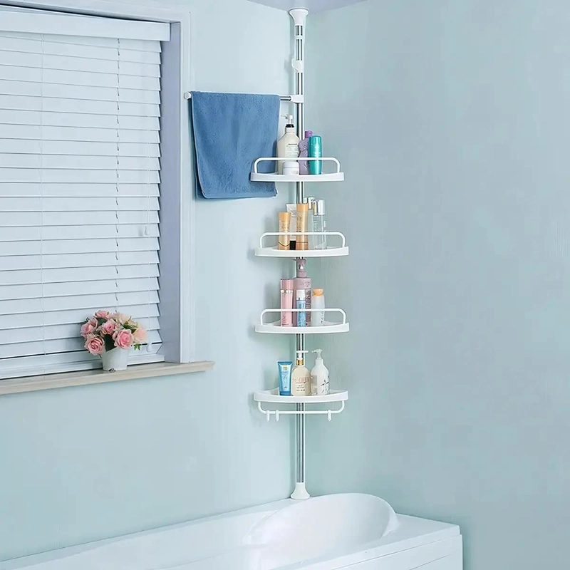 ESQUINERO DE DUCHA AJUSTABLE CON 4 REPISAS PARA BAÑO - 9