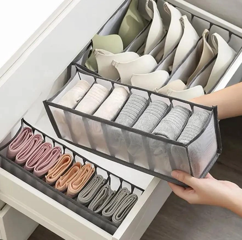 SET DE 2 CAJAS ORGANIZADORAS PARA ROPA INTERIOR Y ACCESORIOS - 5