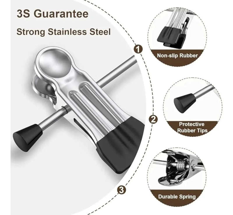 PACK DE 10 COLGADORES METALICOS CON PINZAS AJUSTABLES PARA ROPA - 4