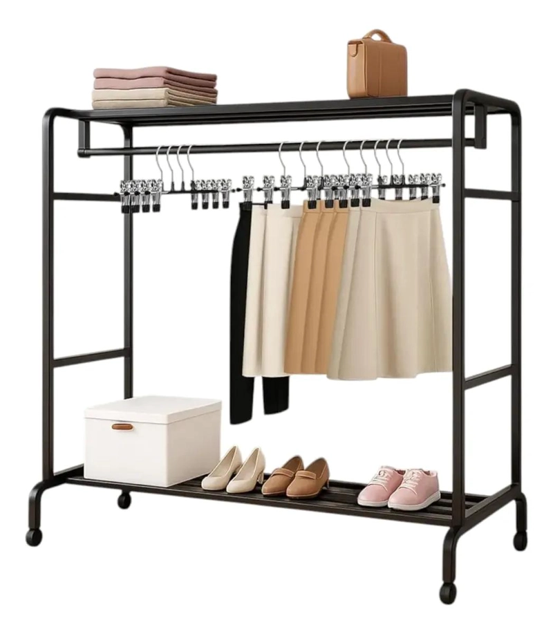PACK DE 10 COLGADORES METALICOS CON PINZAS AJUSTABLES PARA ROPA - 5