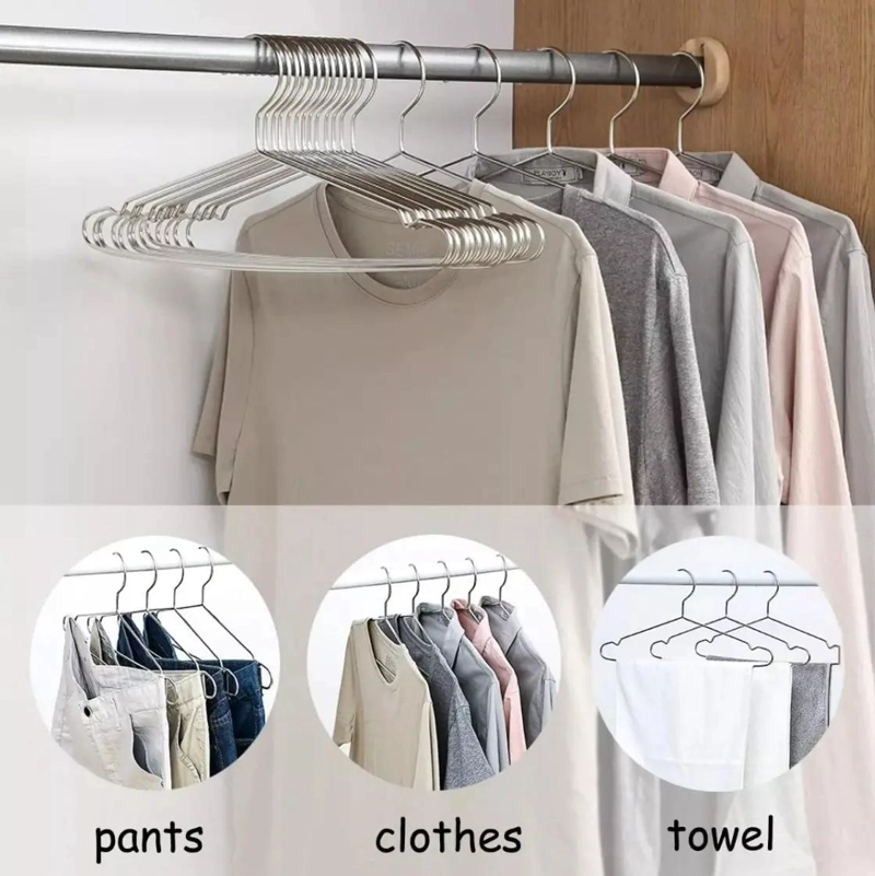SET DE 30 COLGADORES DE ROPA METALICOS ANTIDESLIZANTES - 8