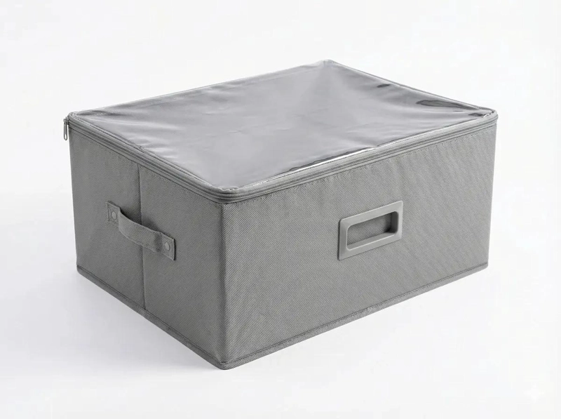 CAJA PLEGABLE ORGANIZADORA PARA ROPA CON TAPA TRANSPARENTE - 1
