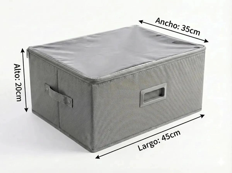 CAJA PLEGABLE ORGANIZADORA PARA ROPA CON TAPA TRANSPARENTE - 3