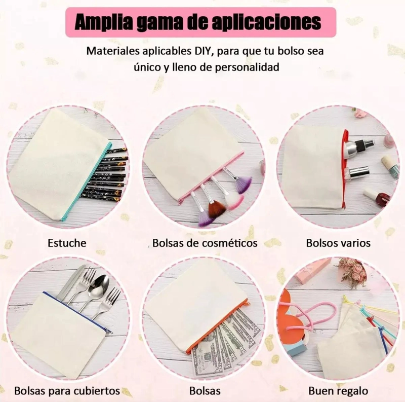 ESTUCHE COSMETIQUERO LONA 20X14CM PERSONALIZABLE - 3