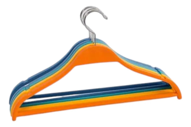 SET DE 5 COLGADORES ANTIDESLIZANTES MULTICOLOR PARA ROPA - 1