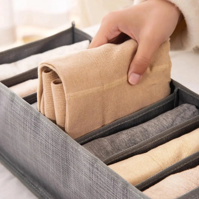 PACK DE 2 ORGANIZADORES PLEGABLES PARA ROPA INTERIOR CON 7 DIVISIONES - 10