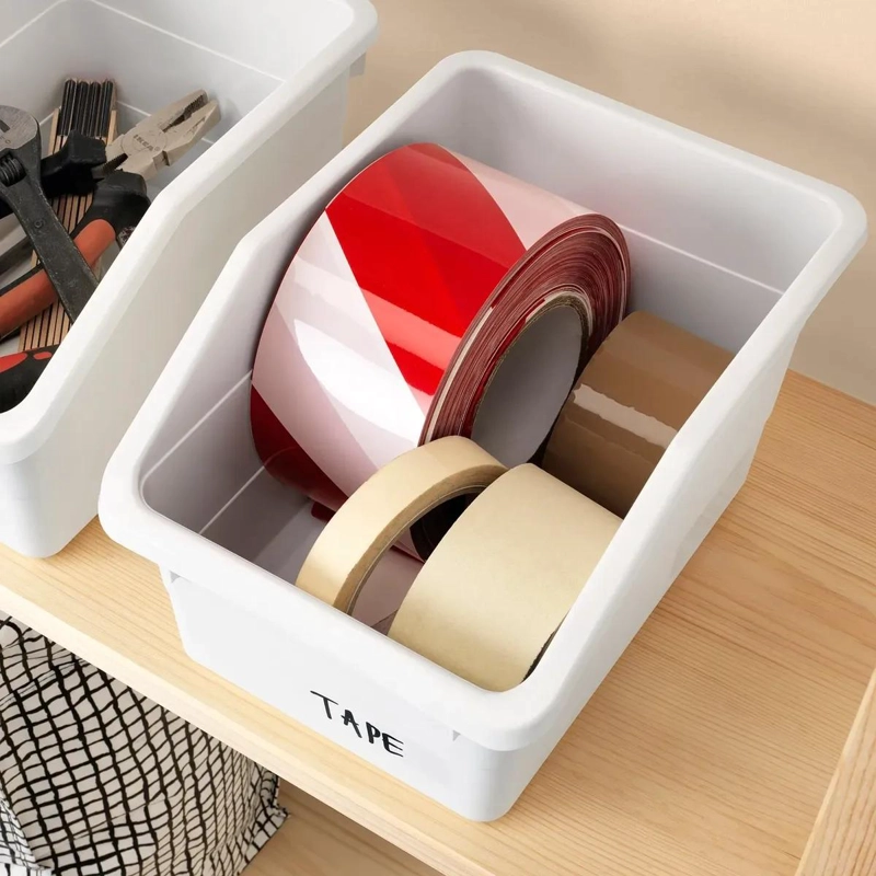 CAJA ORGANIZADORA PLASTICA BLANCA 19X26X15 CM PARA ALMACENAMIENTO - 2