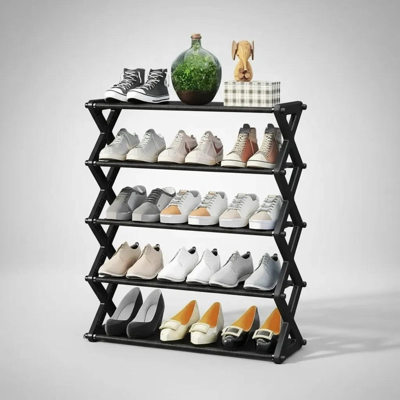 ZAPATERO PLEGABLE DE 5 NIVELES PARA 15 PARES DE CALZADO - 4