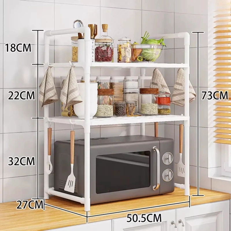 ESTANTE ORGANIZADOR BLANCO PARA HORNO MICROONDAS Y COCINA - 7