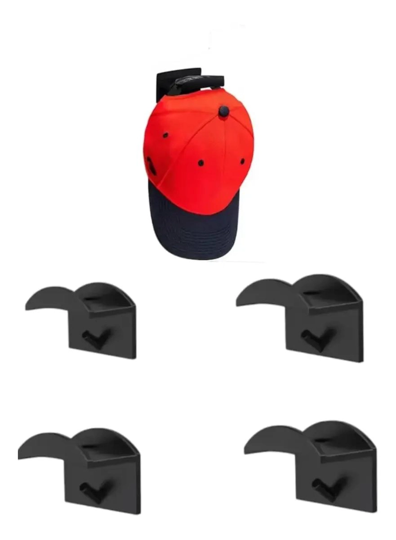 SET DE 4 GANCHOS ORGANIZADORES PARA GORRAS EN PARED - 1