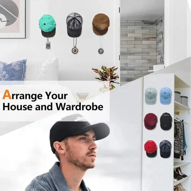 SET DE 4 GANCHOS ORGANIZADORES PARA GORRAS EN PARED - 4
