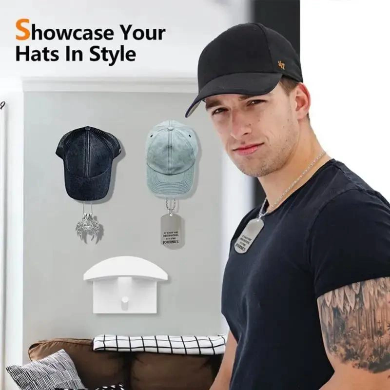 SET DE 4 GANCHOS ORGANIZADORES PARA GORRAS EN PARED - 6