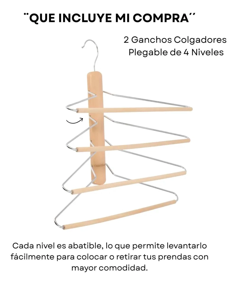 PACK DE 2 COLGADORES METALICOS MULTIFUNCIONALES PARA PANTALONES - 4