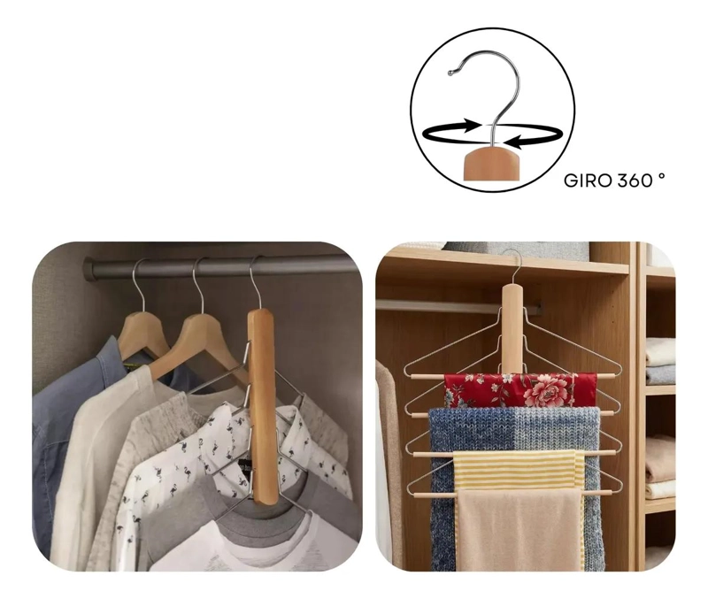 PACK DE 2 COLGADORES METALICOS MULTIFUNCIONALES PARA PANTALONES - 5
