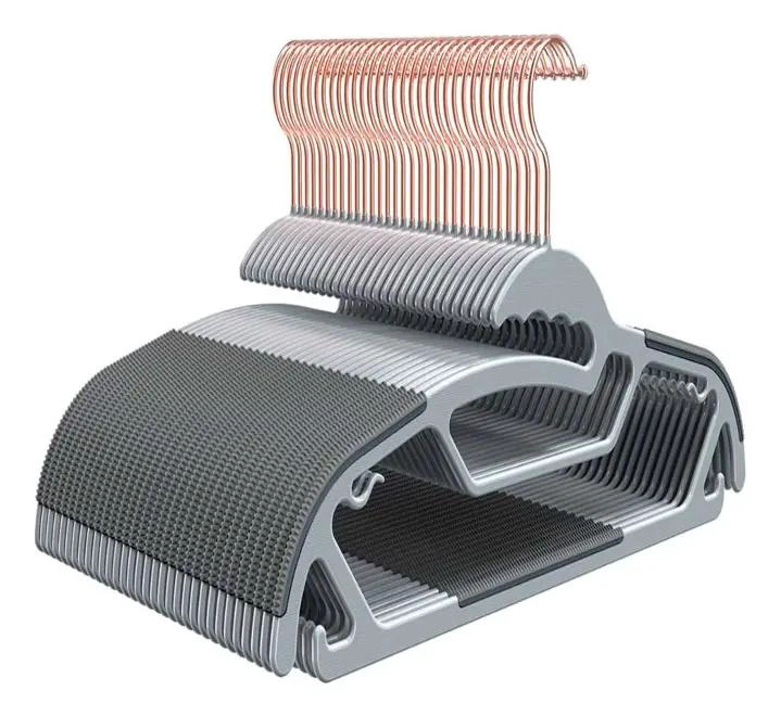 COLGADORES DE ROPA ANTIDESLIZANTES DE PLASTICO PACK DE 10 UNIDADES - 1
