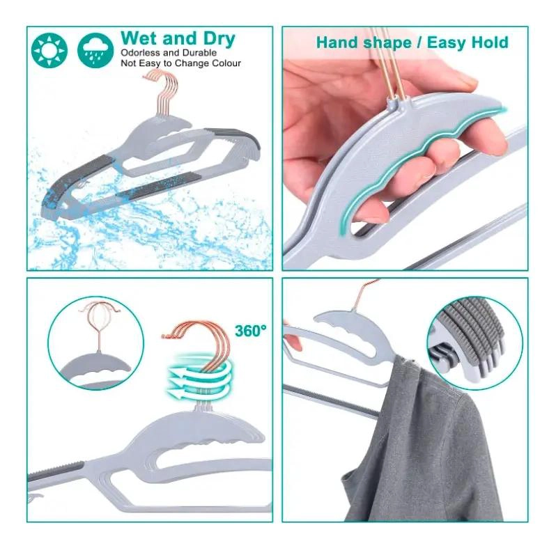 COLGADORES DE ROPA ANTIDESLIZANTES DE PLASTICO PACK DE 10 UNIDADES - 4