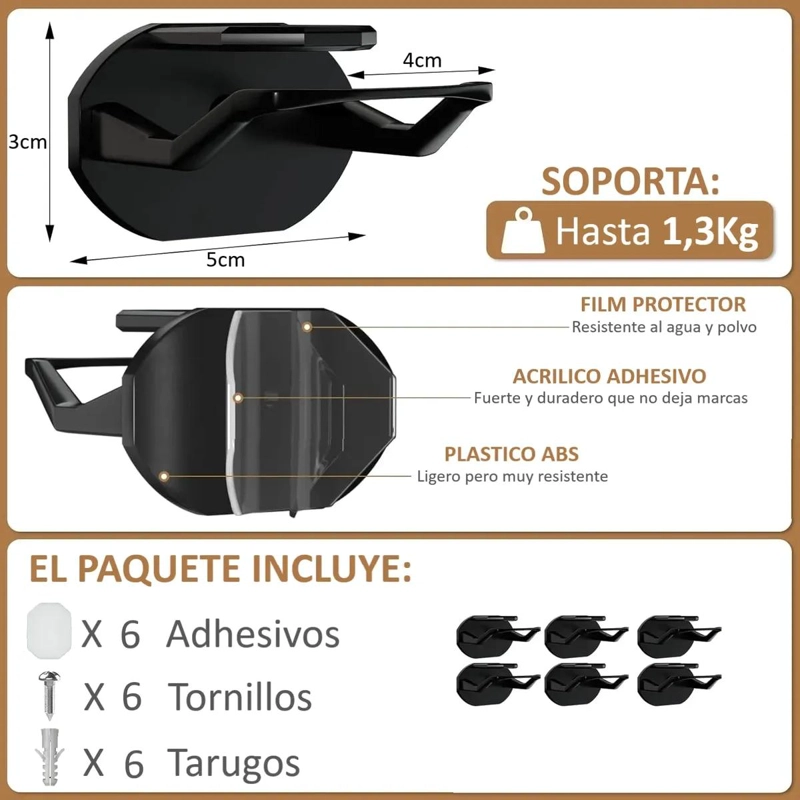 GANCHOS ADHESIVOS PARA ORGANIZAR SOMBREROS Y GORRAS - 5