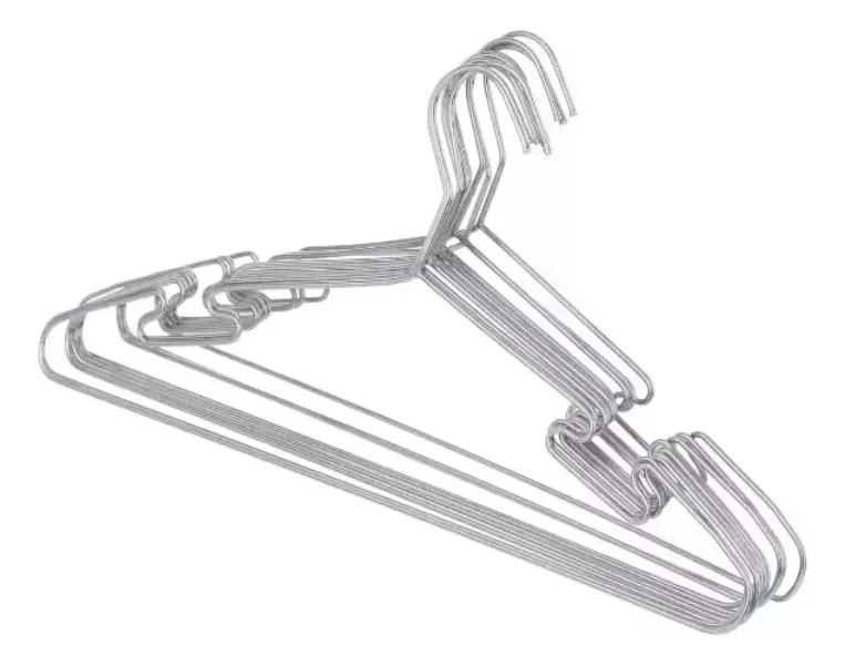 SET DE 10 COLGADORES DE ROPA METALICOS ANTIDESLIZANTES - 1