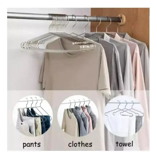 SET DE 10 COLGADORES DE ROPA METALICOS ANTIDESLIZANTES - 3