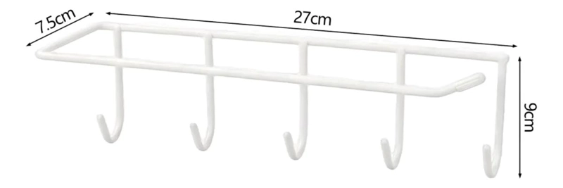SOPORTE MURAL PARA TOALLAS DE COCINA CON 5 GANCHOS - 5