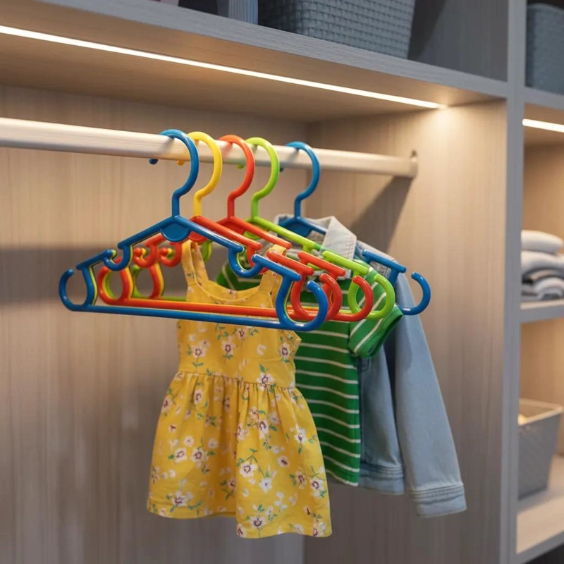 PACK DE 10 COLGADORES PLASTICOS DE 23 CM PARA ROPA - 1