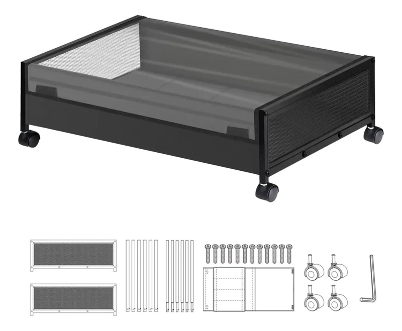 CAJA DE ALMACENAMIENTO BAJO CAMA CON RUEDAS Y CUBIERTA ANTIPOLVO - 8