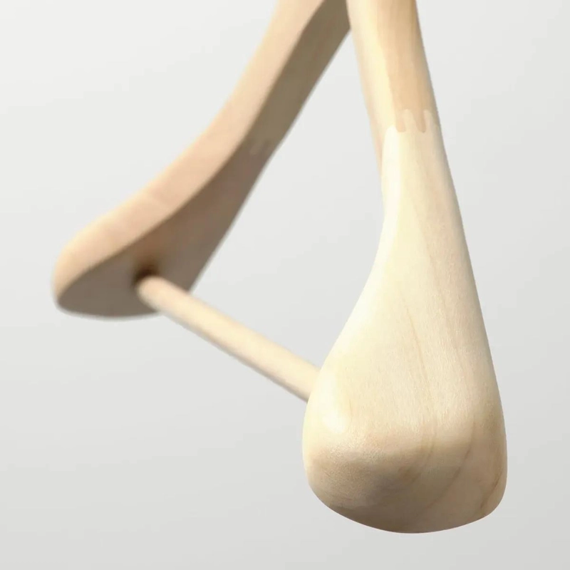 COLGADOR DE ROPA DE MADERA MACIZA NATURAL DE 46 CM - 3