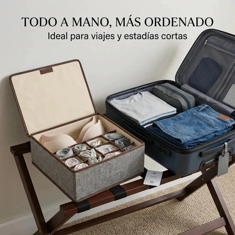 CAJA ORGANIZADORA PARA ROPA INTERIOR FEMENINA CON DIVISIONES - 8