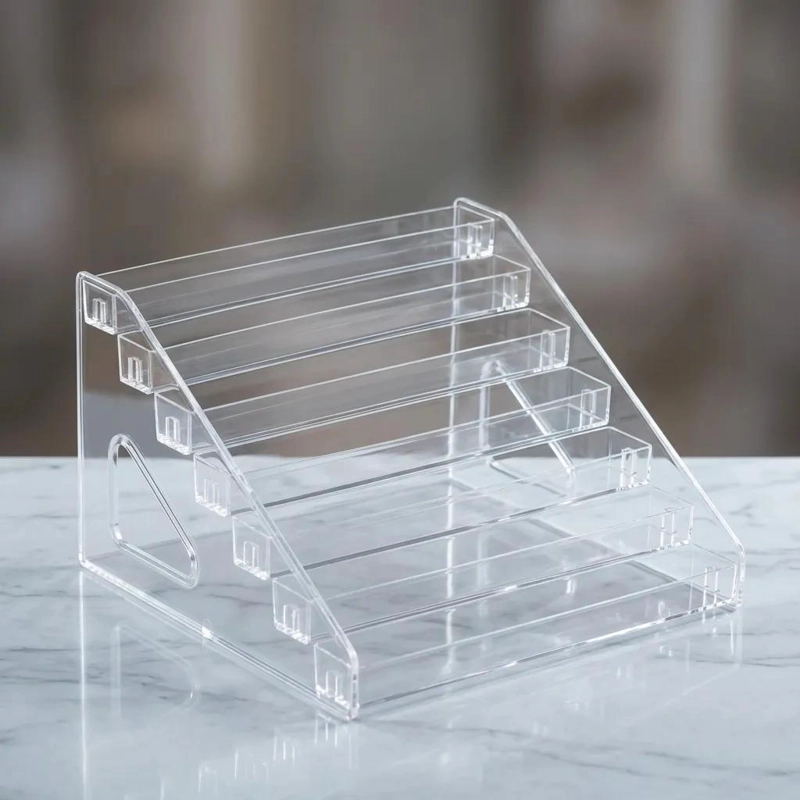 ORGANIZADOR ACRILICO TRANSPARENTE DE MAQUILLAJE CON 7 NIVELES - 5