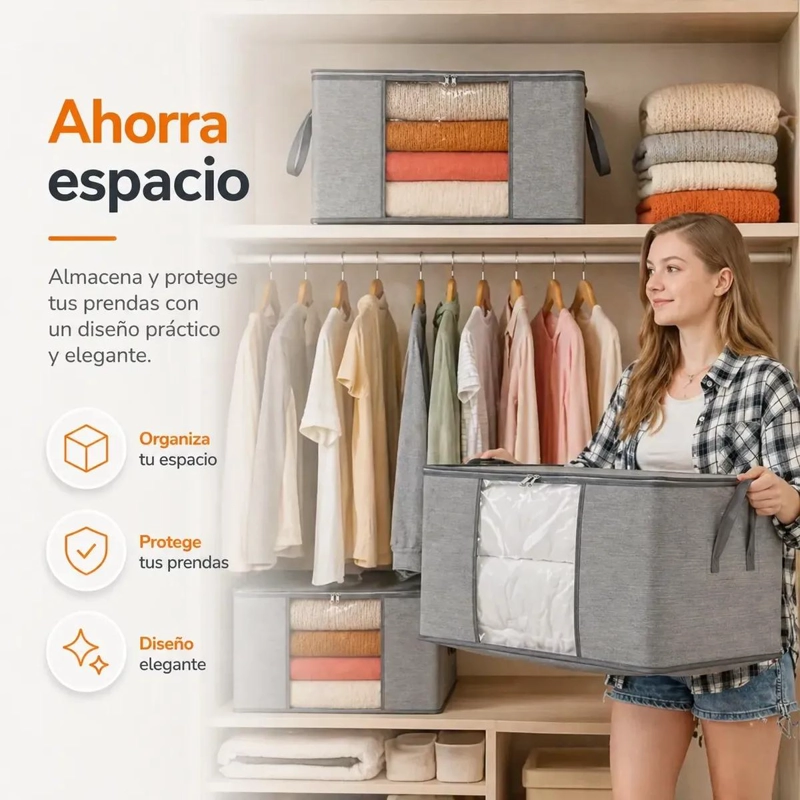 PACK DE 6 BOLSAS ORGANIZADORAS DE ALMACENAMIENTO 90L - 9