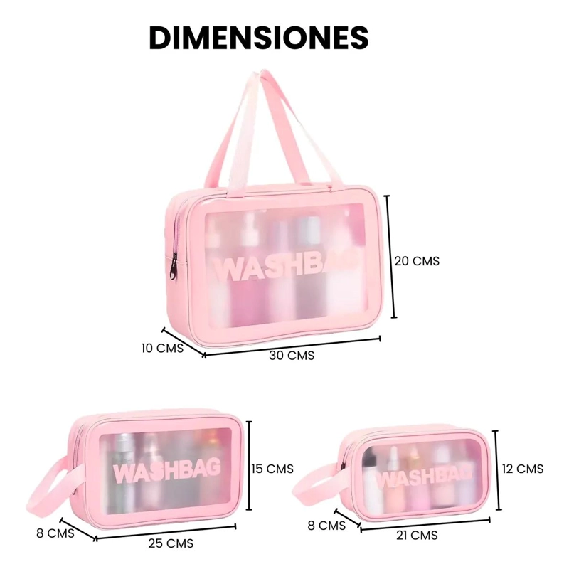 SET DE 3 NECESERES ORGANIZADOR PARA COSME TICOS Y ACCESORIOS - 1