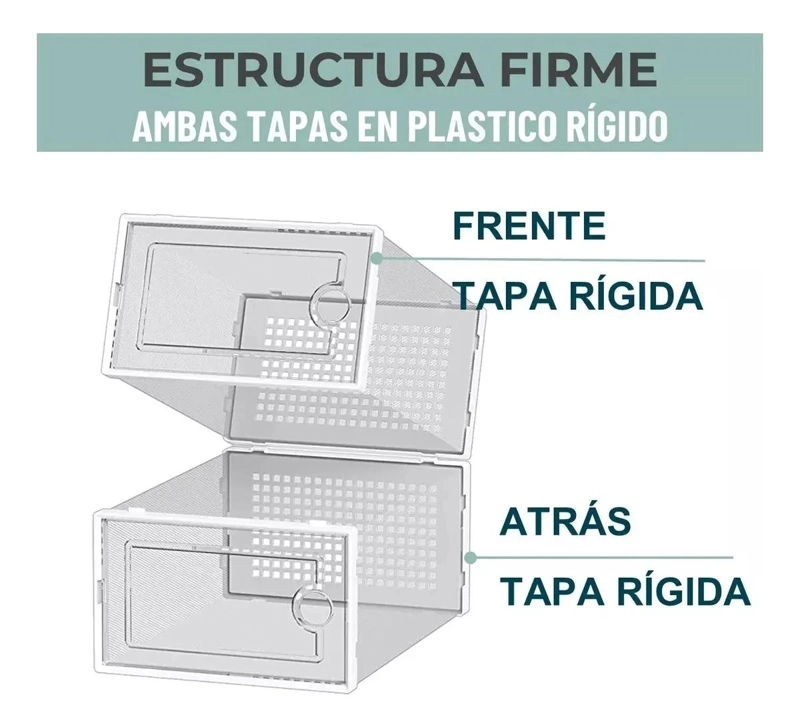 SET DE 6 CAJAS ORGANIZADORAS APILABLES PARA CALZADO - 3