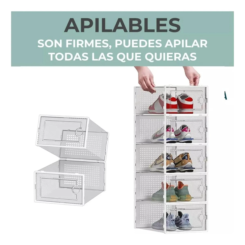 SET DE 6 CAJAS ORGANIZADORAS APILABLES PARA CALZADO - 5