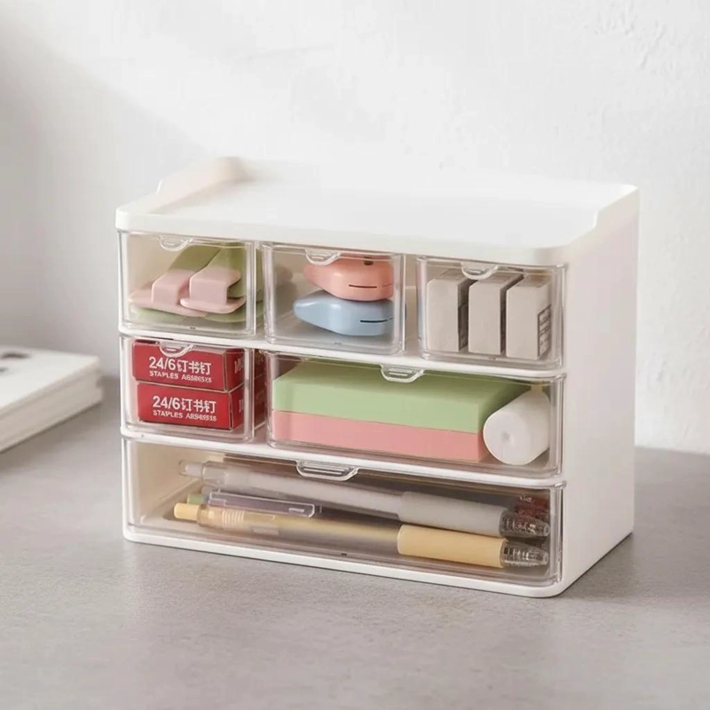 CAJA ORGANIZADORA MULTIUSO PLASTICA CON 3 NIVELES Y COMPARTIMENTOS - 1