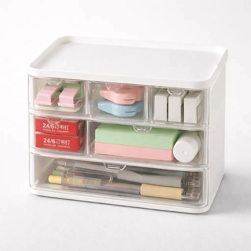 CAJA ORGANIZADORA MULTIUSO PLASTICA CON 3 NIVELES Y COMPARTIMENTOS - 2
