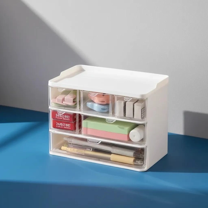 CAJA ORGANIZADORA MULTIUSO PLASTICA CON 3 NIVELES Y COMPARTIMENTOS - 3