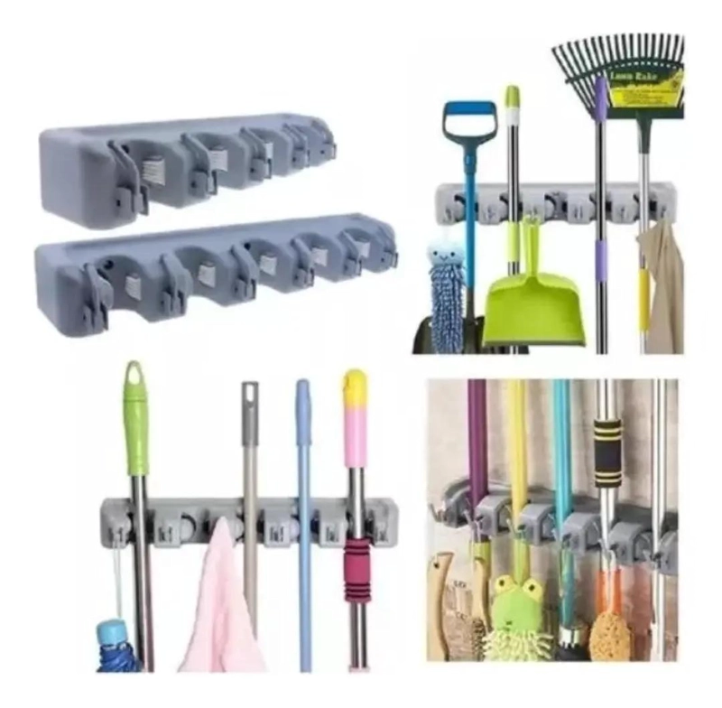 SOPORTE ORGANIZADOR PARA ESCOBAS Y UTENSILIOS DE ASEO - 2
