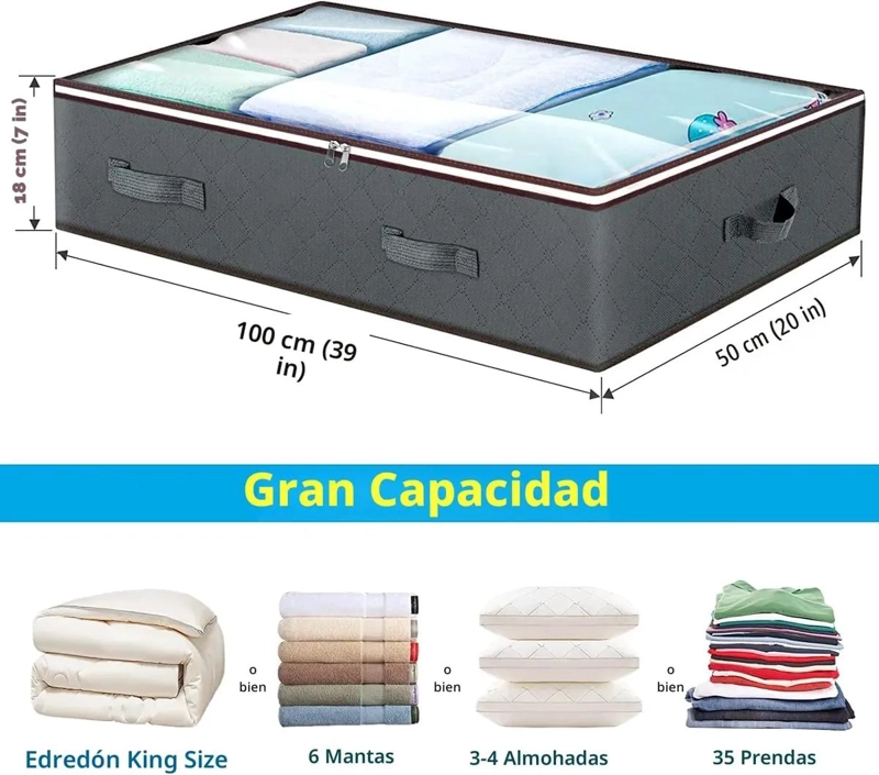 CAJAS ORGANIZADORAS PLEGABLES PARA ALMACENAMIENTO BAJO CAMA - 2