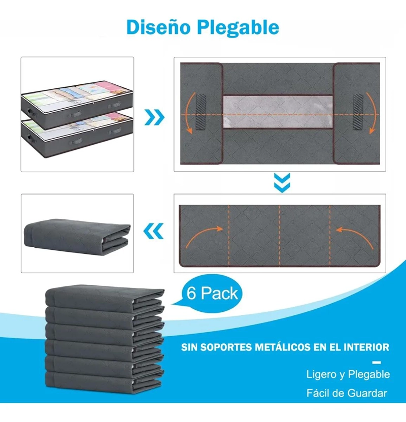 CAJAS ORGANIZADORAS PLEGABLES PARA ALMACENAMIENTO BAJO CAMA - 6