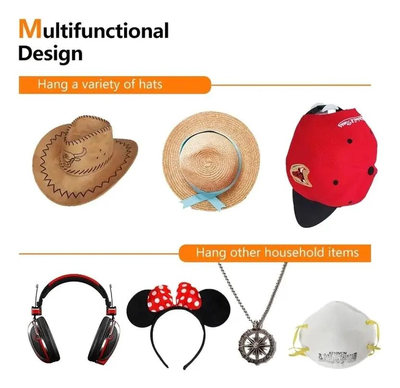 10 GANCHOS ADHESIVOS PARA COLGAR SOMBREROS Y ACCESORIOS - 3