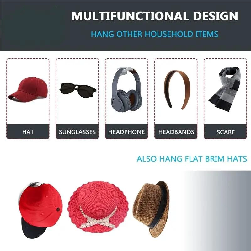 10 GANCHOS ADHESIVOS PARA COLGAR SOMBREROS Y ACCESORIOS - 4
